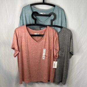Three Sonoma V-Neck Pocket Tops